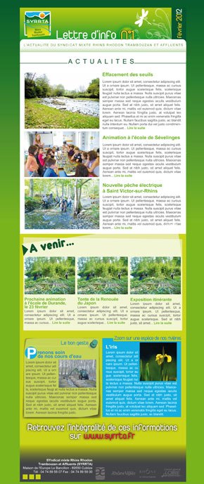 exemple de newsletter pour un Syndicat de rivières SYRRTA