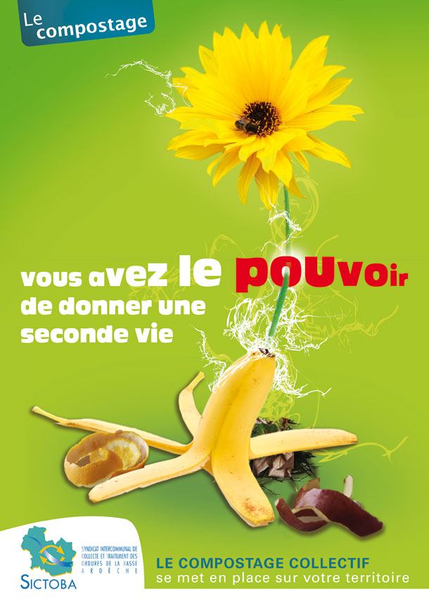 proposition graphique pour une affiche et une campagne publicitaire compostage