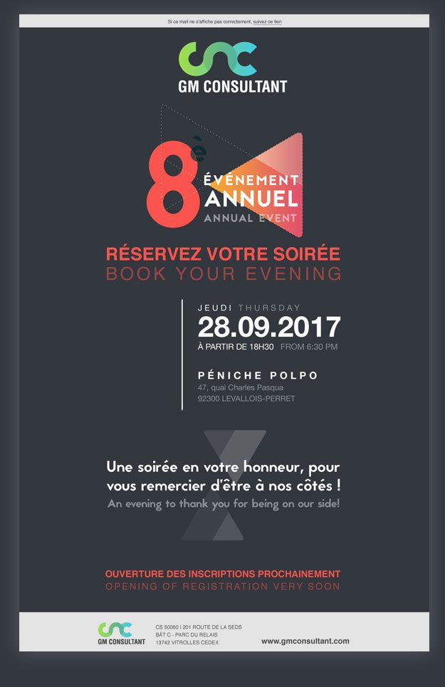 newsletter pour invitation pour un événement