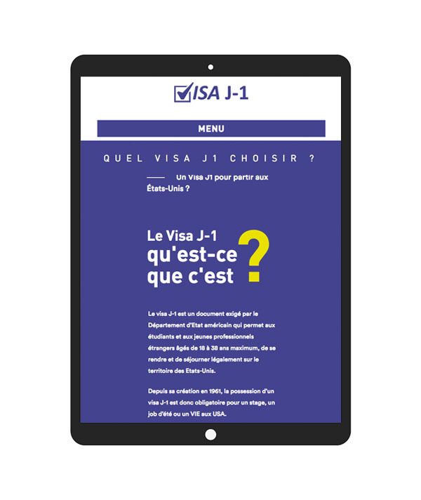 redesign du site internet Visa j-1